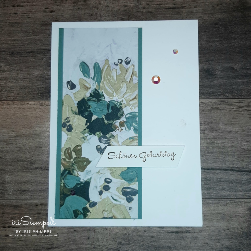 Geburtstagskarte mit Designpapier "Künstlerisch Floral"