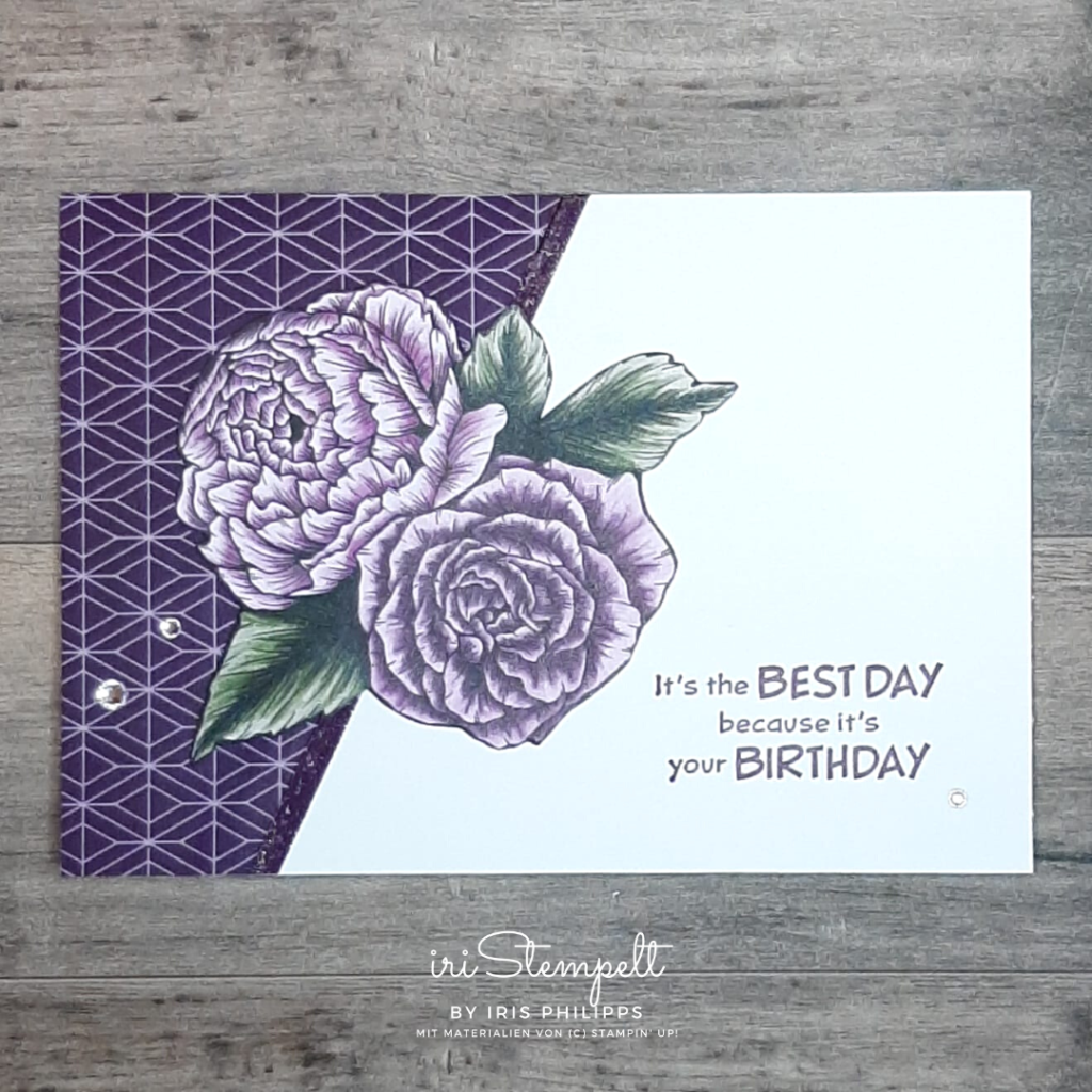 Happy Friday Blog Hop - Endspurt SAB, Geburtstagskarten mit dem Designpapier "Beeindruckende Blumen"