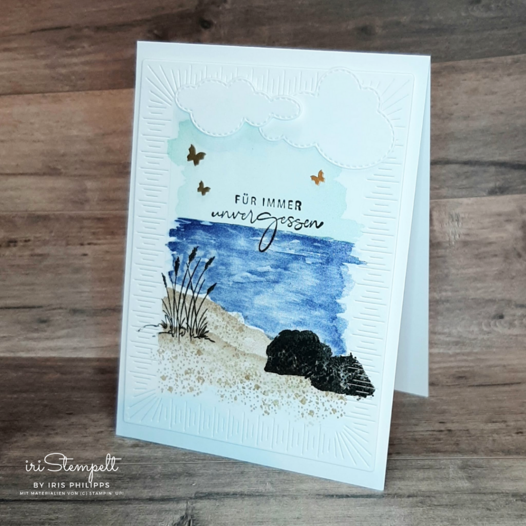 Trauerkarte mit dem Stempelset Ocean Front - Instahop Stempelzauber