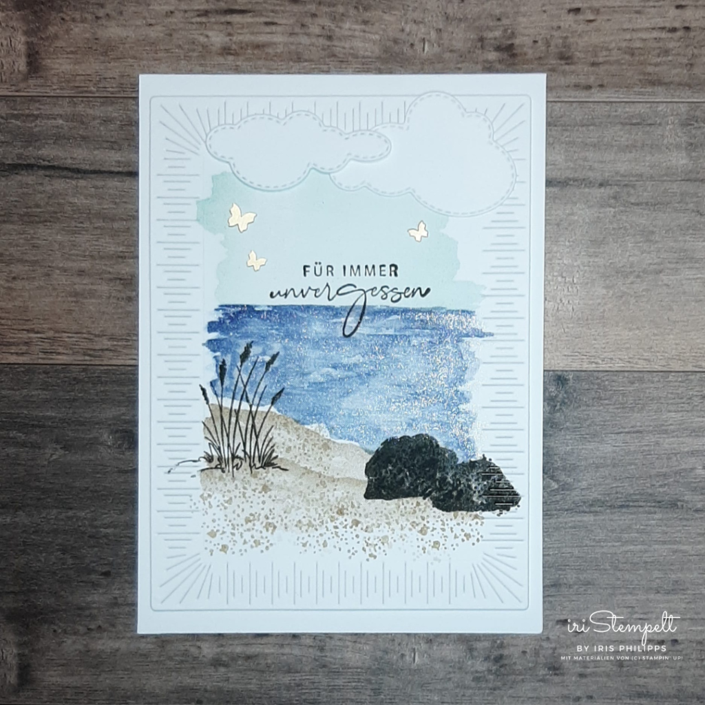 Trauerkarte mit dem Stempelset Ocean Front - Instahop Stempelzauber