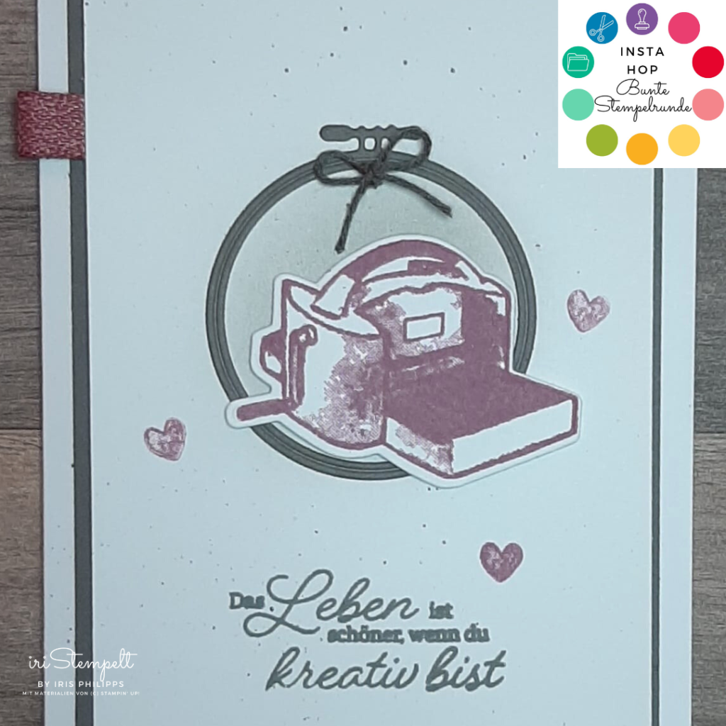 InstaHop “Bunte Stempelrunde” - Neuer Jahreskatalog- Grusskarte mit dem Produktpaket "Freude am kreieren"
