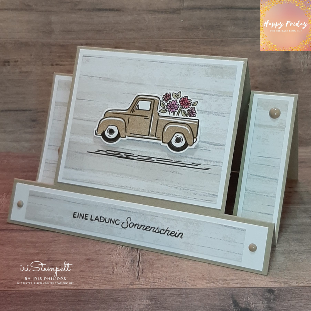 Happy Friday Blog Hop - besondere Kartenform Center Step Card (Stufenkarte) mit Perfekter Pick-Up