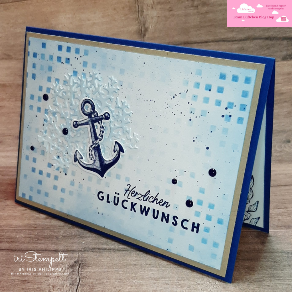 maritime Geburtstagskarte mit dem Stempelset "Beauty of the Deep" im Rahmen des Team Lüftchen Blog Hop!