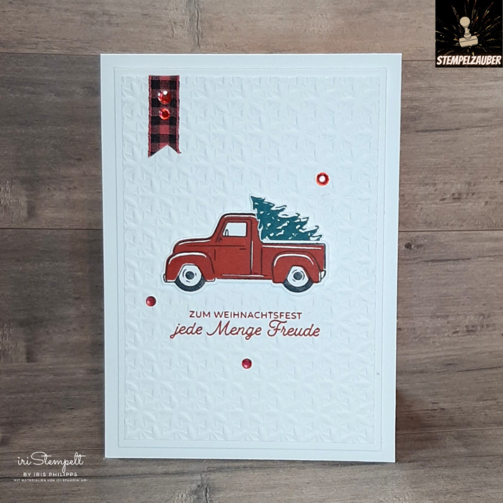 Weihnachtskarte mit dem Produktpaket "Perfekter Pick-Up" im Rahmen vom Instahop Stempelzauber