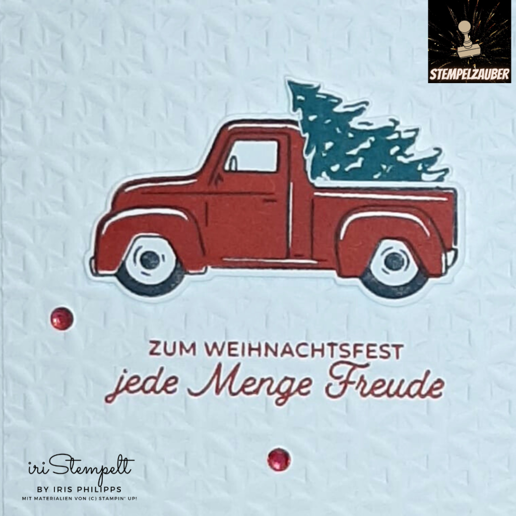 Weihnachtskarte mit dem Produktpaket "Perfekter Pick-Up" im Rahmen vom Instahop Stempelzauber