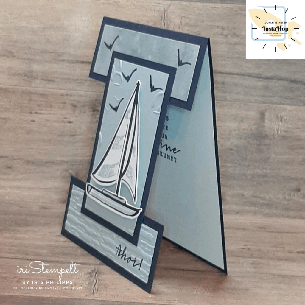 maritime Split Front Fun Fold Karte
